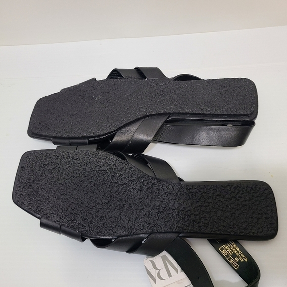 ZARA STRAPPY LEATHER SANDALS BLACK SIZE 8 | 2519/110/800 - Picture 7 of 9